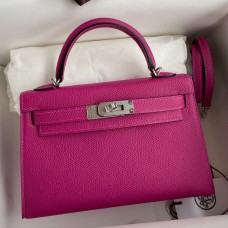 Replica Handbag Store Kelly Mini II Sellier Handmade Bag In Rose Purple Epsom Calfskin