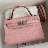 Replica Handbag Store Kelly Mini II Sellier Handmade Bag In Rose Sakura Epsom Calfskin