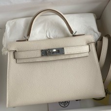 Replica Handbag Store Kelly Mini II Verso Sellier Handmade Bag in Craie Epsom Calfskin
