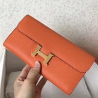 Replica Handbag Store Orange Epsom Constance Long Wallet Replica Handbag Store Orange Epsom Constance Long Wallet