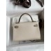 Replica Handbag Store Kelly Mini II Sellier Bicolor Handmade Bag in Craie and Trench Epsom Calfskin