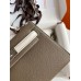Replica Handbag Store Kelly Mini II Sellier Bicolor Handmade Bag in Taupe and Craie Epsom Calfskin