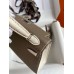 Replica Handbag Store Kelly Mini II Sellier Bicolor Handmade Bag in Taupe and Craie Epsom Calfskin