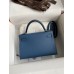 Replica Handbag Store Kelly Mini II Sellier Handmade Bag In Blue Agate Epsom Calfskin