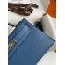 Replica Handbag Store Kelly Mini II Sellier Handmade Bag In Blue Agate Epsom Calfskin