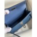 Replica Handbag Store Kelly Mini II Sellier Handmade Bag In Blue Agate Epsom Calfskin