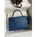 Replica Handbag Store Kelly Mini II Sellier Handmade Bag In Deep Blue Epsom Calfskin