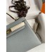 Replica Handbag Store Kelly Mini II Sellier Bicolor Handmade Bag in Blue Lin and Craie Epsom Calfskin