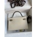 Replica Handbag Store Kelly Mini II Sellier Bicolor Handmade Bag in Craie and Gris Asphalt Epsom Calfskin