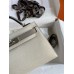 Replica Handbag Store Kelly Mini II Sellier Bicolor Handmade Bag in Craie and Gris Asphalt Epsom Calfskin