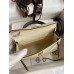 Replica Handbag Store Kelly Mini II Sellier Bicolor Handmade Bag in Craie and Etain Epsom Calfskin
