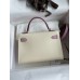 Replica Handbag Store Kelly Mini II Sellier Bicolor Handmade Bag in Nata and Rose Sakura Chevre Mysore Leather