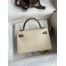 Replica Handbag Store Kelly Mini II Sellier Bicolor Handmade Bag in Nata and Taupe Epsom Calfskin