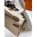 Replica Handbag Store Kelly Mini II Sellier Bicolor Handmade Bag in Nata and Taupe Epsom Calfskin