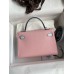 Replica Handbag Store Kelly Mini II Sellier Bicolor Handmade Bag in Rose Sakura and Blue Brume Epsom Calfskin
