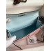 Replica Handbag Store Kelly Mini II Sellier Bicolor Handmade Bag in Rose Sakura and Blue Brume Epsom Calfskin