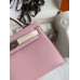 Replica Handbag Store Kelly Mini II Sellier Bicolor Handmade Bag in Rose Sakura and Nata Chevre Mysore Leather
