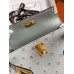 Replica Handbag Store Kelly Mini II Sellier Handmade Bag In Bleu Glacier Ostrich Leather