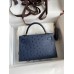 Replica Handbag Store Kelly Mini II Sellier Handmade Bag In Blue Iris Ostrich Leather Replica Handbag Store Kelly Mini II Sellier Handmade Bag In Blue Iris Ostrich Leather
