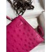 Replica Handbag Store Kelly Mini II Sellier Handmade Bag In Rose Red Ostrich Leather
