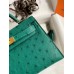 Replica Handbag Store Kelly Mini II Sellier Handmade Bag In Vert Vertigo Ostrich Leather