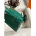 Replica Handbag Store Kelly Mini II Sellier Handmade Bag In Vert Vertigo Ostrich Leather