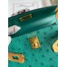 Replica Handbag Store Kelly Mini II Sellier Handmade Bag In Vert Vertigo Ostrich Leather