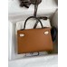 Replica Handbag Store HSS Kelly Mini II Sellier Tri-color Bag in Gold/Craie/Black Epsom Calfskin