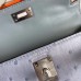 Replica Handbag Store Kelly Mini II Sellier Handmade Bag In Blue Lin Ostrich Leather