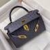 Replica Handbag Store Kelly Mini II Sellier Handmade Bag In Gris Agate Ostrich Leather