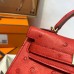Replica Handbag Store Kelly Mini II Sellier Handmade Bag In Red Ostrich Leather