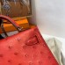 Replica Handbag Store Kelly Mini II Sellier Handmade Bag In Red Ostrich Leather
