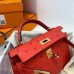 Replica Handbag Store Kelly Mini II Sellier Handmade Bag In Red Ostrich Leather