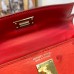 Replica Handbag Store Kelly Mini II Sellier Handmade Bag In Red Ostrich Leather