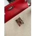 Replica Handbag Store Kelly Mini II Sellier Verso Handmade Bag in Craie and Red Epsom Calfskin