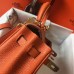Replica Handbag Store Mini Kelly 20cm Bag In Orange Clemence Leather