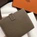 Replica Handbag Store Bearn Compact Wallet In Taupe Grey Epsom Leather