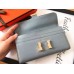 Replica Handbag Store Blue Lin Epsom Constance Long Wallet