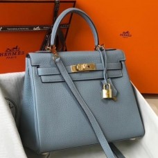 Replica Handbag Store Blue Lin Clemence Kelly 25cm GHW Bag Replica Handbag Store Blue Lin Clemence Kelly 25cm GHW Bag