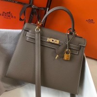 Replica Handbag Store Kelly 25cm Sellier Bag In Taupe Epsom Leather