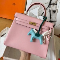 Replica Handbag Store Kelly Retourne 25 Handmade Bag In Pink Swift Calfskin