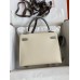 Replica Handbag Store Kelly Sellier 25 Bicolor Bag in Craie and Gris Mouette Epsom Calfskin