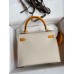 Replica Handbag Store Kelly Sellier 25 Bicolor Bag in Craie and Yellow Epsom Calfskin