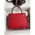 Replica Handbag Store Kelly Sellier 25 Bicolor Bag in Red and Etain Epsom Calfskin