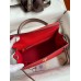 Replica Handbag Store Kelly Sellier 25 Bicolor Bag in Red and Etain Epsom Calfskin