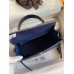 Replica Handbag Store Kelly Sellier 25 Bicolor Bag in Blue Saphir and Blue France Epsom Calfskin
