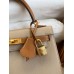 Replica Handbag Store Kelly Sellier 25 Bicolor Bag in Trench and Gold Epsom Calfskin