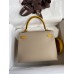 Replica Handbag Store Kelly Sellier 25 Bicolor Bag in Trench and Yellow Epsom Calfskin