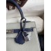 Replica Handbag Store Kelly Sellier 25 Bicolor Bag in Pearl Grey and Blue Mysore Goatskin