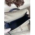 Replica Handbag Store Kelly Sellier 25 Bicolor Bag in Pearl Grey and Blue Mysore Goatskin